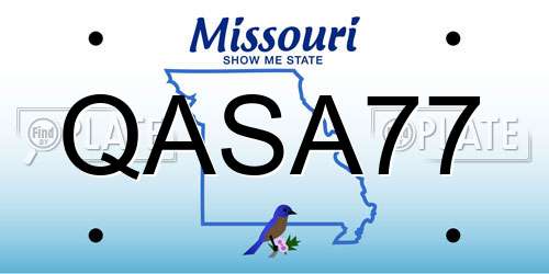 QASA77 Missouri License Plate