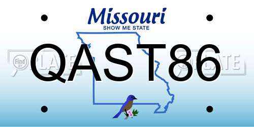 QAST86 Missouri License Plate