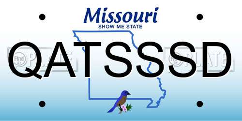 QATSSSD Missouri License Plate