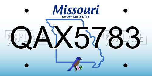 QAX5783 Missouri License Plate