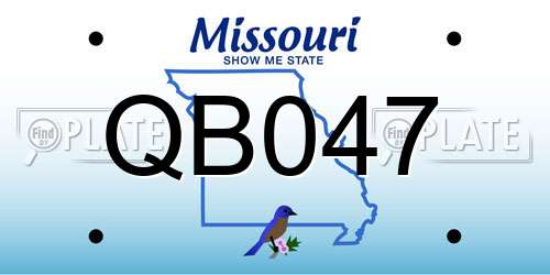 QB047 Missouri License Plate