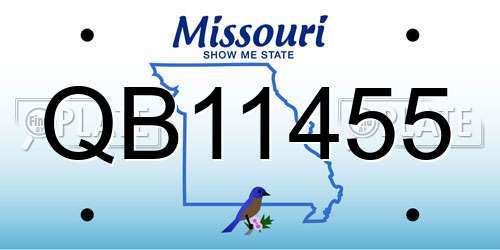 QB11455 Missouri License Plate
