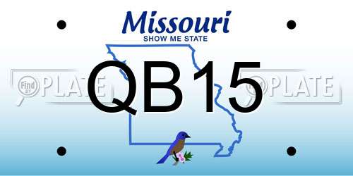 QB15 Missouri License Plate
