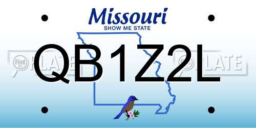 QB1Z2L Missouri License Plate