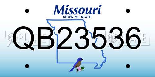 QB23536 Missouri License Plate
