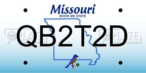 QB2T2D Missouri License Plate