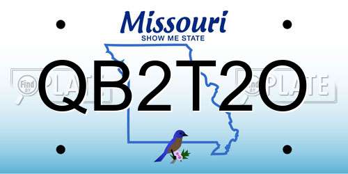 QB2T2O Missouri License Plate