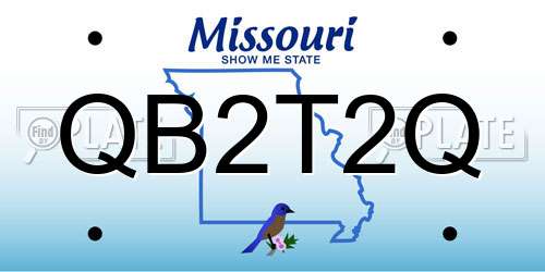 QB2T2Q Missouri License Plate