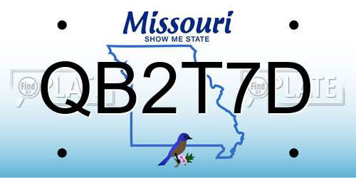 QB2T7D Missouri License Plate