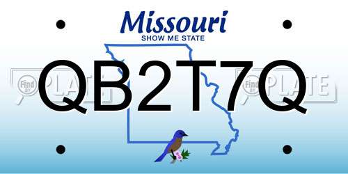 QB2T7Q Missouri License Plate