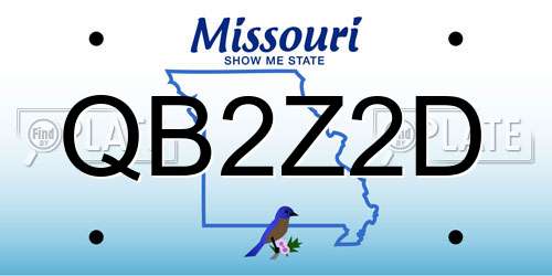 QB2Z2D Missouri License Plate