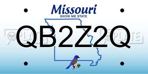 QB2Z2Q Missouri License Plate