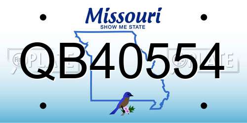 QB40554 Missouri License Plate