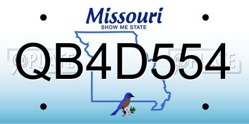QB4D554 Missouri License Plate