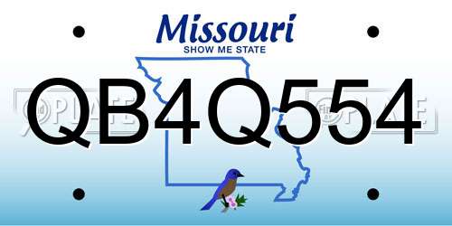 QB4Q554 Missouri License Plate
