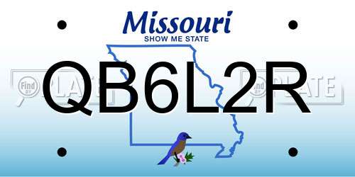 QB6L2R Missouri License Plate