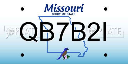 QB7B2I Missouri License Plate