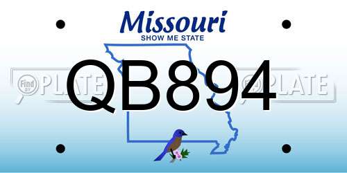 QB894 Missouri License Plate