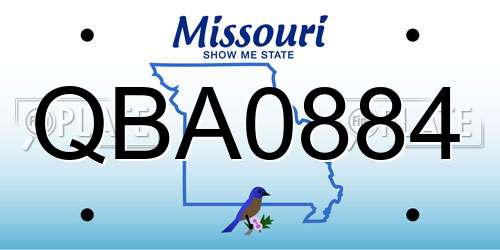 QBA0884 Missouri License Plate