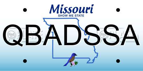 QBADSSA Missouri License Plate
