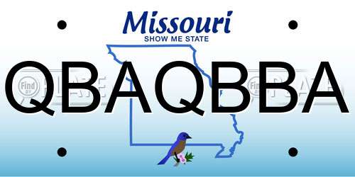 QBAQBBA Missouri License Plate