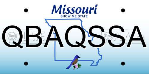 QBAQSSA Missouri License Plate