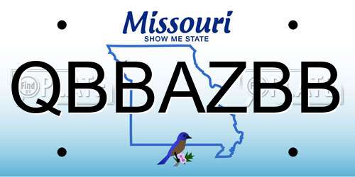 QBBAZBB Missouri License Plate