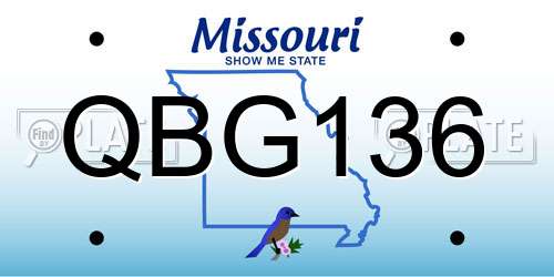 QBG136 Missouri License Plate