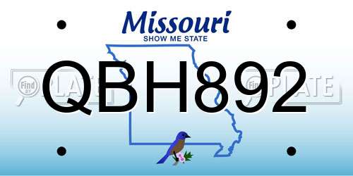 QBH892 Missouri License Plate