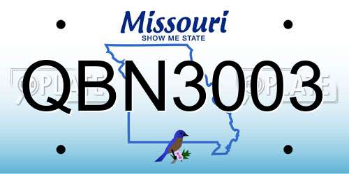 QBN3003 Missouri License Plate