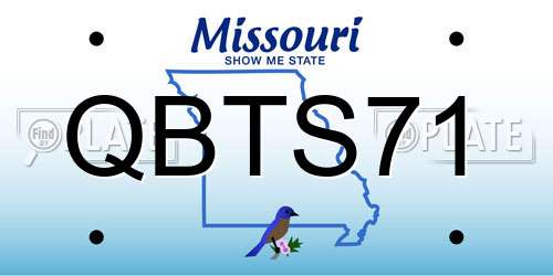 QBTS71 Missouri License Plate