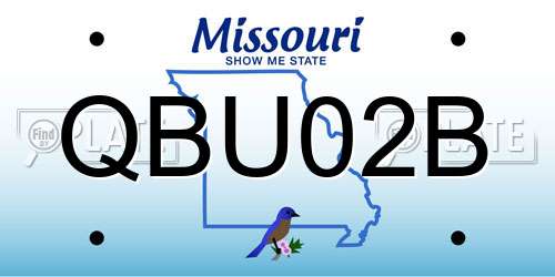 QBU02B Missouri License Plate