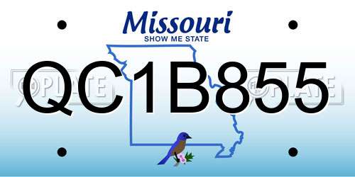 QC1B855 Missouri License Plate