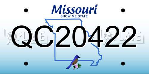 QC20422 Missouri License Plate