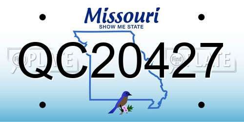 QC20427 Missouri License Plate