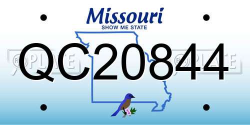 QC20844 Missouri License Plate