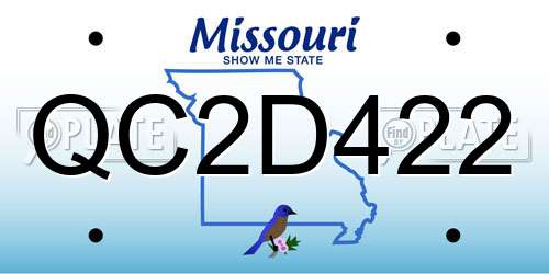 QC2D422 Missouri License Plate