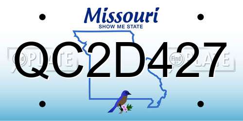 QC2D427 Missouri License Plate