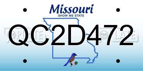 QC2D472 Missouri License Plate