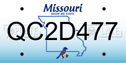 QC2D477 Missouri License Plate