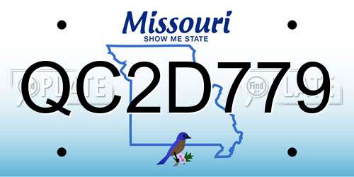 QC2D779 Missouri License Plate