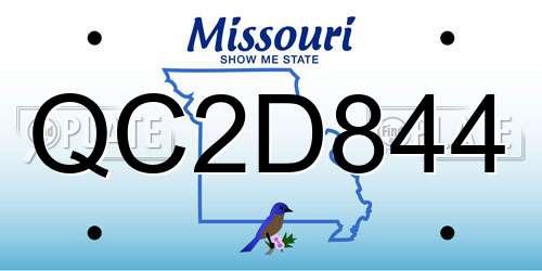 QC2D844 Missouri License Plate
