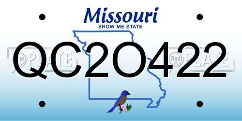 QC2O422 Missouri License Plate