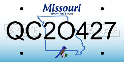 QC2O427 Missouri License Plate