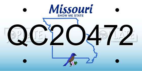 QC2O472 Missouri License Plate