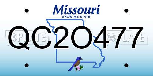 QC2O477 Missouri License Plate