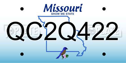 QC2Q422 Missouri License Plate