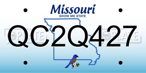 QC2Q427 Missouri License Plate