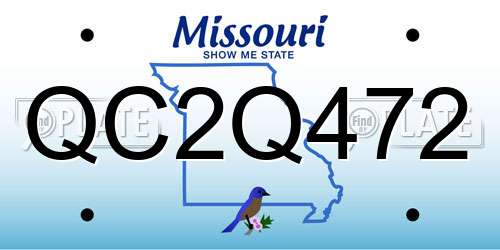 QC2Q472 Missouri License Plate