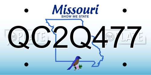 QC2Q477 Missouri License Plate